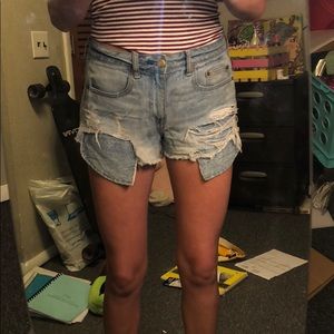 American Eagle high waisted denim shorts